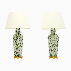 Vintage Oriental Style Ceramic Table Lamps, 1960, Set of 2