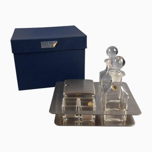 Apollo Series Art 965 Condiment Set in Stainless Steel and Blown Crystal from RCR Design, 1960s, Set of 6