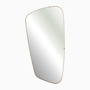 Asymmetrischer französischer Wandspiegel aus Messing, 1950er