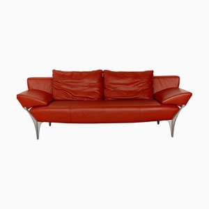 1600 Leather Three-Seater Red and Orange Sofa from Rolf Benz
