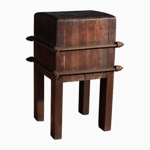 Tabla de cortar para carniceros de roble del siglo XIX, Italia