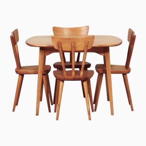 Kiefernholz Esszimmer Set von Göran Malmvall für Karl Andersson, 1950er, 5er Set
