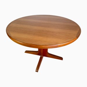 Mesa de comedor danesa redonda de teca, 1960