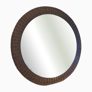 Round Wicker Mirror, Denmark 1960