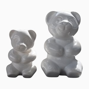 Mid-Century Table Sculpture Ceramic Pandas, 1970s, Set of 2