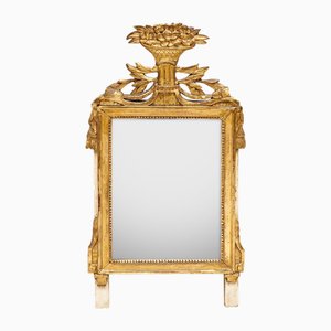 Kleiner französischer Louis XVI Spiegel mit Korb und Quasten