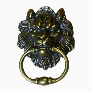 Gothic Lions Mask Brass Door Knocker, 1960
