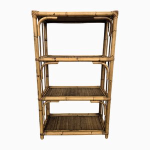 Italian Bamboo an Rattan Bookcase, 1960s