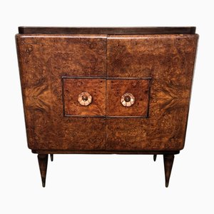 Italienischer Mid-Century Moderner Barschrank aus Nussholz Wurzelholz, 1950er