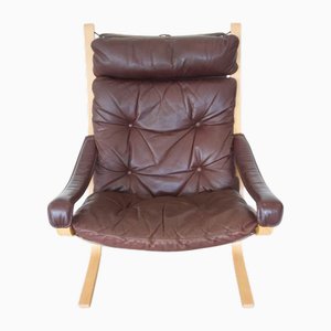 Norwegischer Vintage Seista Ledersessel von Ingmar Relling