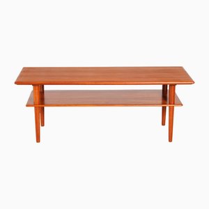 Mesa de centro danesa Mid-Century moderna de dos niveles, años 60