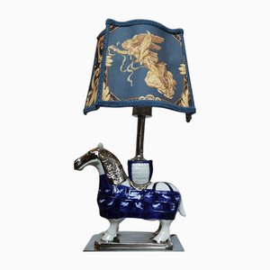 Lampe Cheval Vintage en Porcelaine
