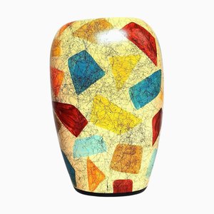 Vase Mid-Century en Céramique Peint à la Main, Italie