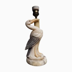 Lampe de Bureau Mid-Century Heron en Albâtre, Italie