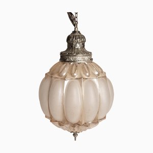 Lampe à Suspension Bubble en Verre Rosé Texturé Glashütte Limburg, 1960s
