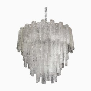 Lampadario Tronchi Mid-Century in vetro di Murano di Toni Zuccheri, anni '60