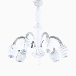 Italienische Vintage Hängelampe mit sechs Armen von Aureliano Toso, 1950er