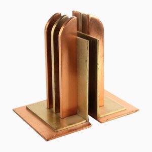 Serre-Livres Art Déco par Walter Von Nessen pour Chase, 1930s, Set de 2