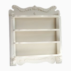 Support Mural Antique en Bois Blanc avec Lions