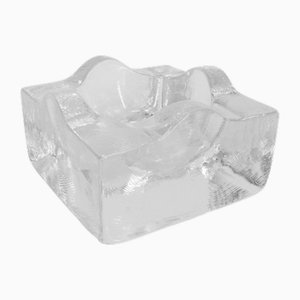 Sculptural Ashtray in Clear Glass by Bertil Vallien, 1970