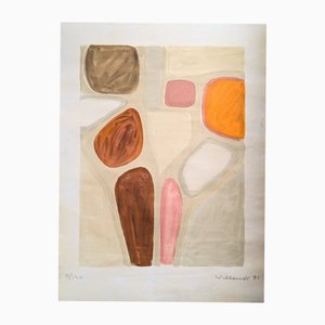 Bernard Villemot, Zapatos abstractos, Litografía original firmada a mano, 1971