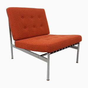 Vintage Armchair in Fabric and Chrome Metal, 1970s