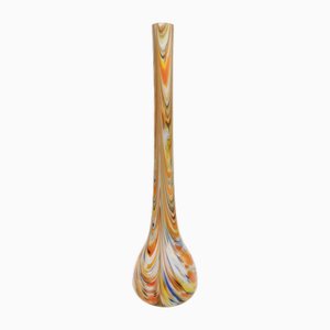 Grand Vase Fenicio en Verre Orange attribué à Fratelli Toso, 1960s