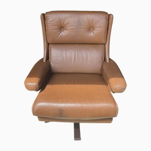 Dänischer Mid-Century Bison Ledersessel