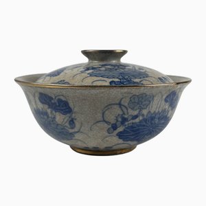 Vintage Chinese Porcelain Box with Lid, 1950s