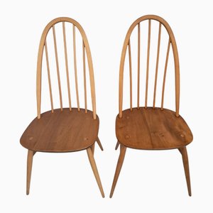 Set of Mid-Century Modern Quaker Dining Chairs in Light Elm by Lucian Ercolani for Ercol, 1960s
