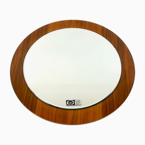 Runder Mid-Century Wandspiegel aus Teak von Elite, 1970er