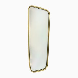 Deutscher Mid-Century Wandspiegel aus Aluminium & Messing, 1960er