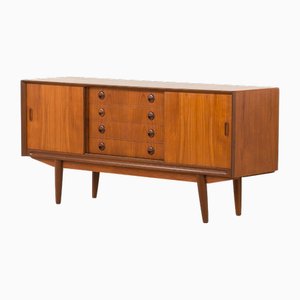 Enfilade Mid-Century en Teck avec Meuble de Bar, Danemark, 1950s