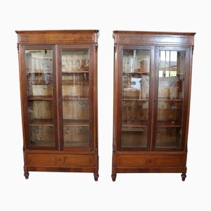 Antike Bücherregale aus Nussholz, 1800er, 2er Set