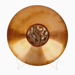 Assiette Arts and Crafts Vintage en Cuivre