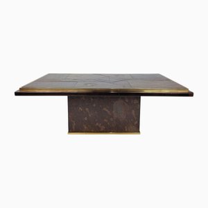 Brutalist Bronze and Stone Coffee Table, 1970s