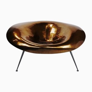 Large Vintage Italian Metal and Fiberglass Lounge Chair