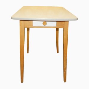 Petite Table de Cuisine en Bois avec Tiroir et Plateau en Formica, 1950s