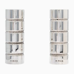 Modern Sterling Silver Salt and Pepper Pots by George E Grant, 1971, Set of 2