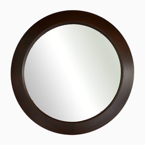 Round Wood Wall Mirror