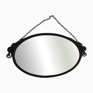 Large Art Deco Mirror in Wrought Iron, 1920s