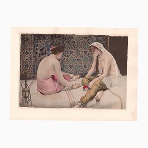 Paul Leroy, Joueuses d'osselets, 1898, Lithographie Originale