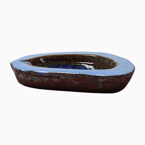 Vintage Handcrafted Ceramic and Fused Glass Ashtray by Pieter Groeneveldt