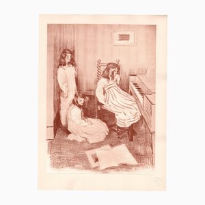 Alfredo Müller, Bouderie, 1898, Lithographie Originale