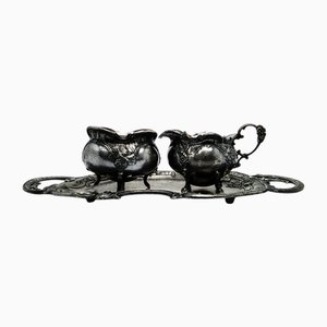 Antike deutsche Zuckerdose von WMF, 1890er, 3er Set