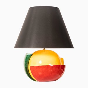 Multicolored Ceramic Lamp by François Chatain, France, 1980s