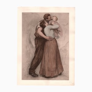 Victor Prouvé, Le Baiser / The Kiss, 1898, Original Lithograph
