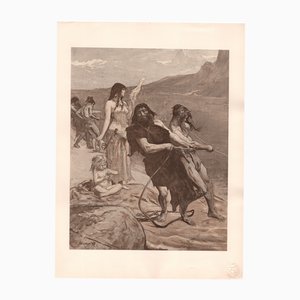 Fernand Cormon, Cité Lacustre, 1898, Original Lithograph
