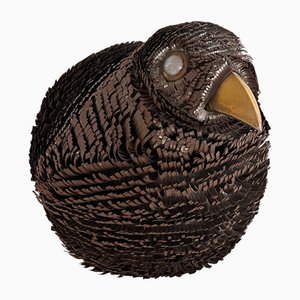 Midcentury Modern Italian Brutalist Iron Welded Bird Sculpture, 1960s