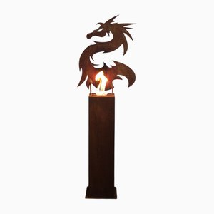 Steel Column and Garden Torch Dragon by Stefan Traloc